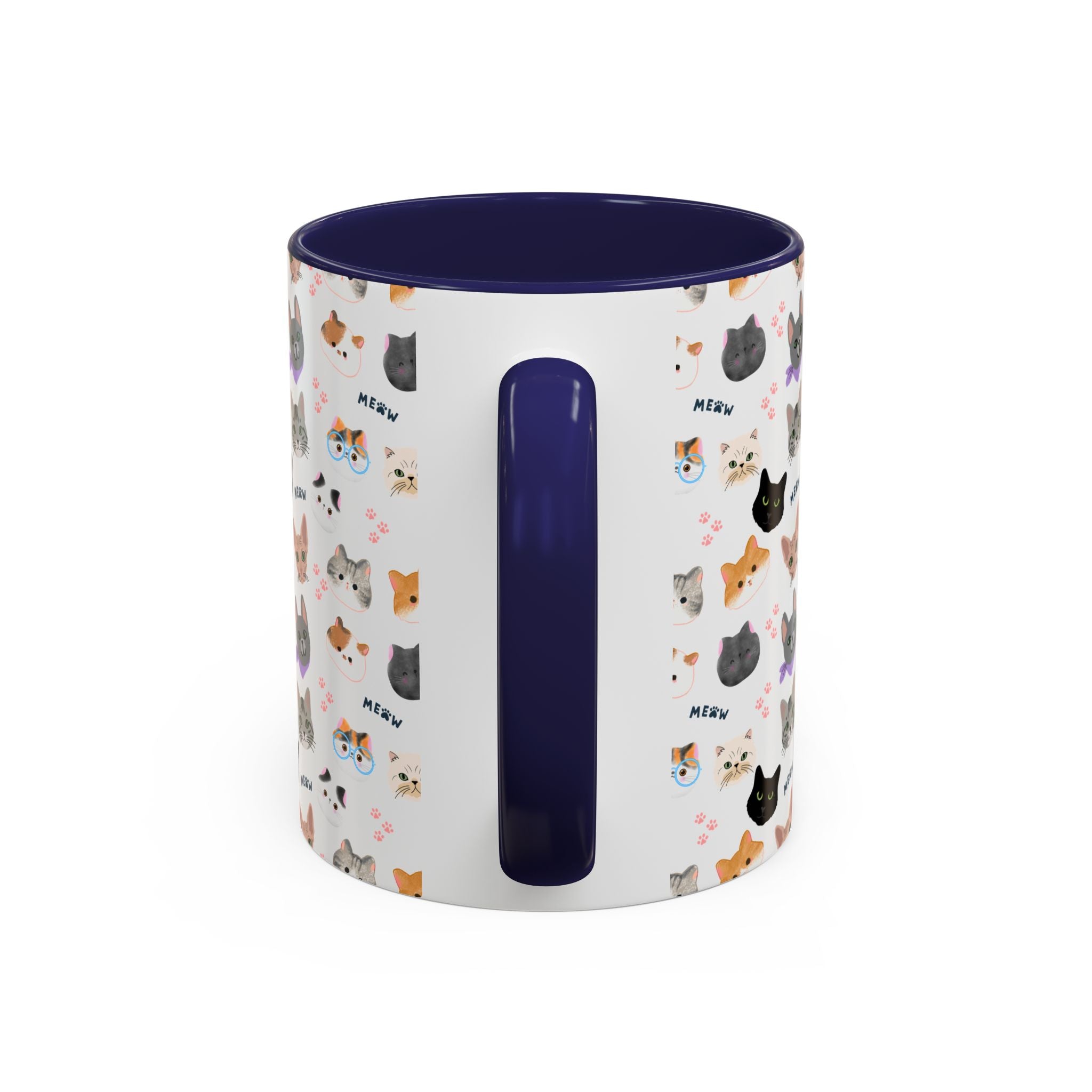 Cute Cat Faces Accent Coffee Mug - 11/15oz