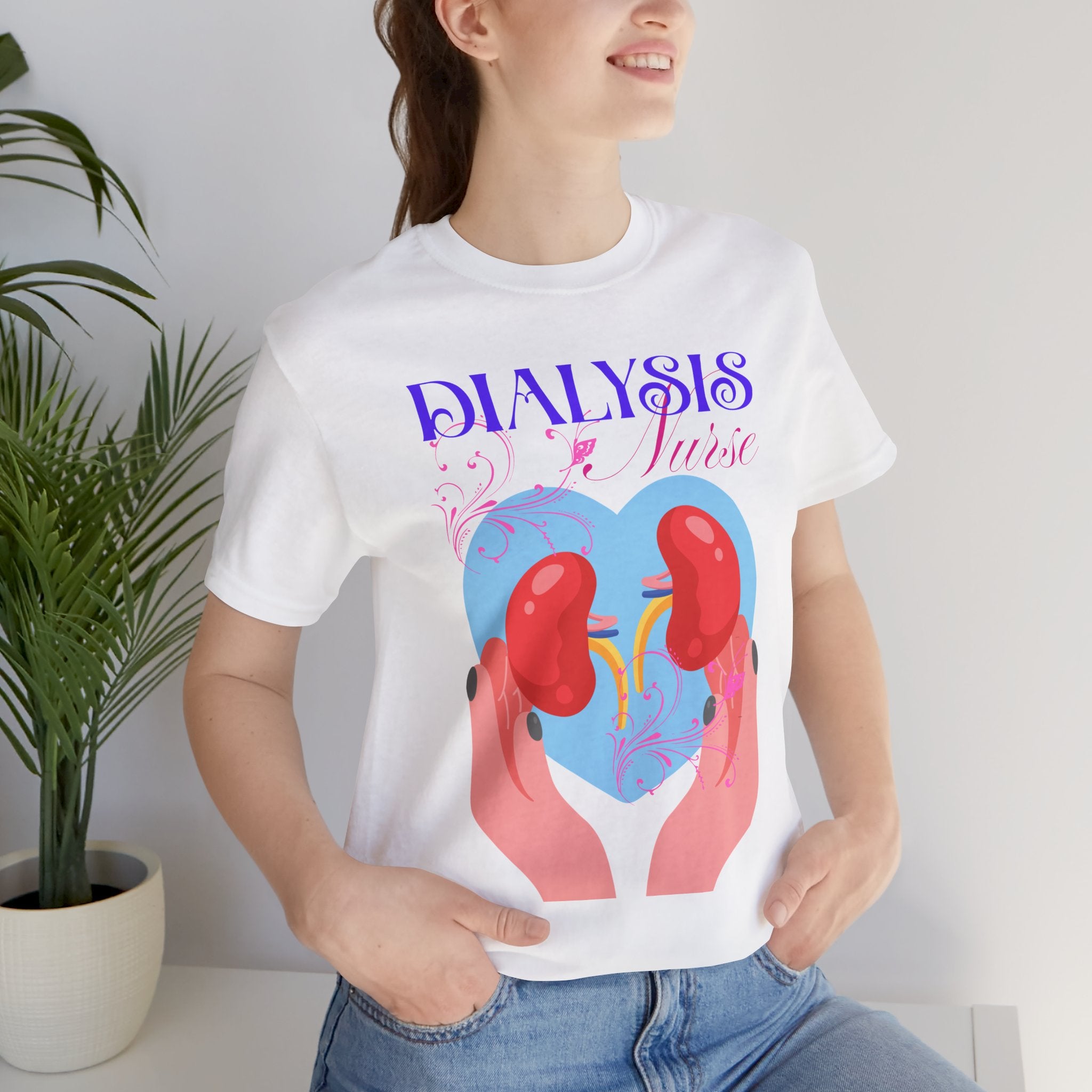 Dialysis Nurse T‑Shirt —Healthcare Gift Ideas Kidney Care Heart Graphic Tee