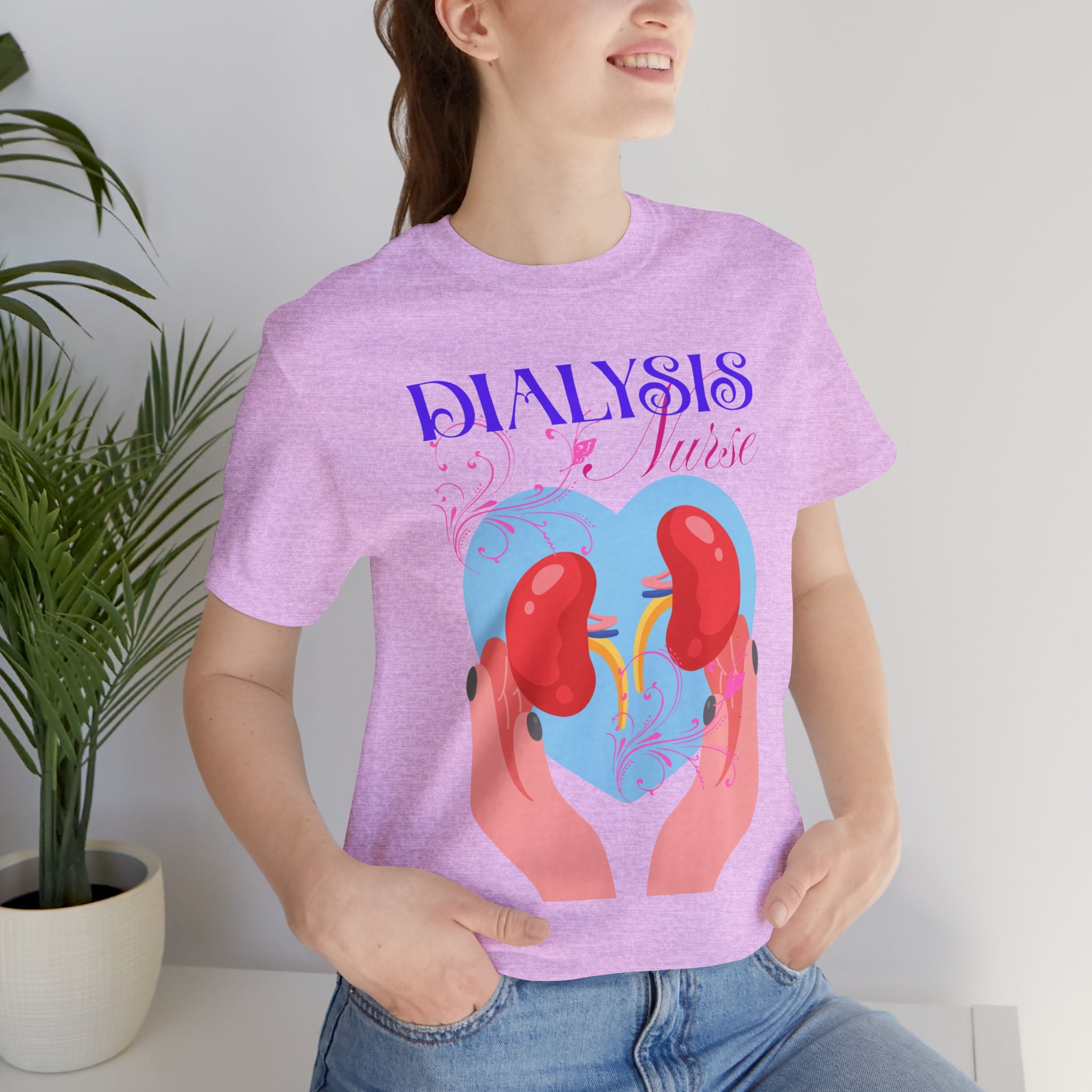 Dialysis Nurse T‑Shirt —Healthcare Gift Ideas Kidney Care Heart Graphic Tee