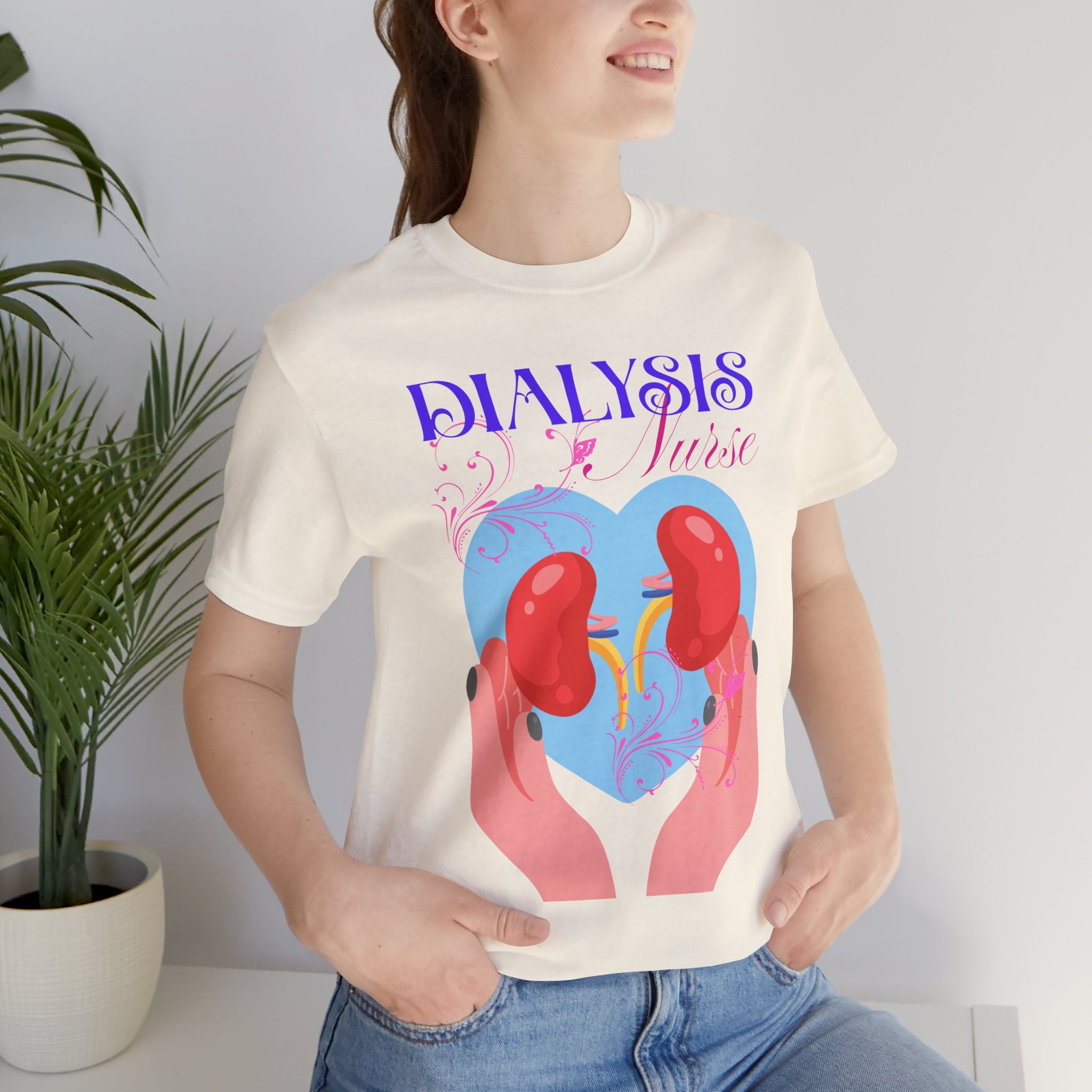 Dialysis Nurse T‑Shirt —Healthcare Gift Ideas Kidney Care Heart Graphic Tee