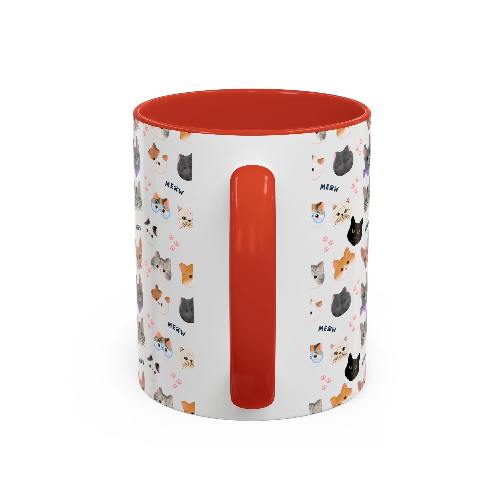 Cute Cat Faces Accent Coffee Mug - 11/15oz