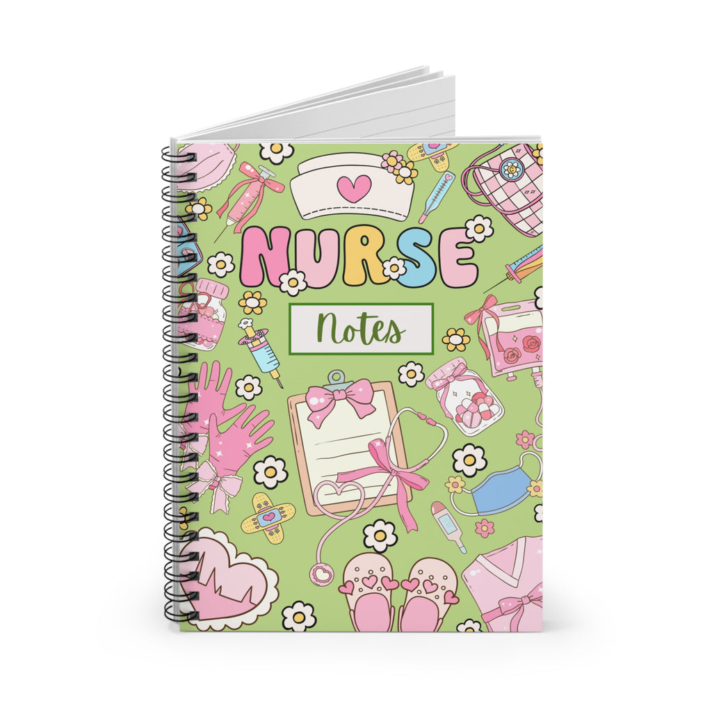 Nurse Green Spiral Notebook — Ruled Journal for Nurses