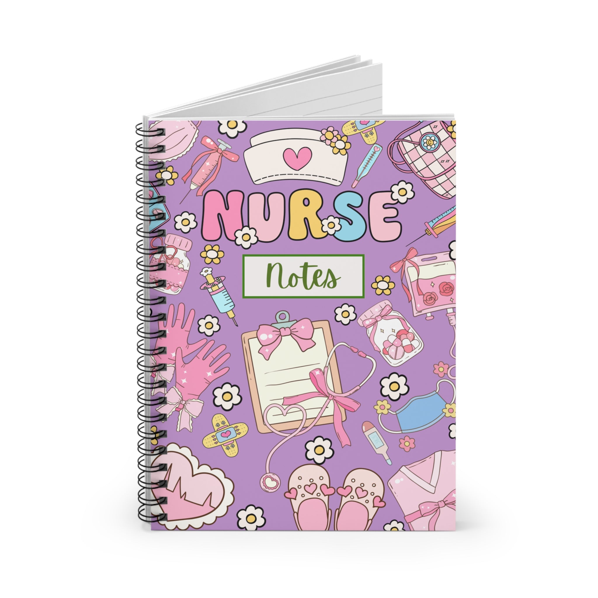 Nurse Lavander Spiral Notebook — Ruled Lined Journal for Nurses