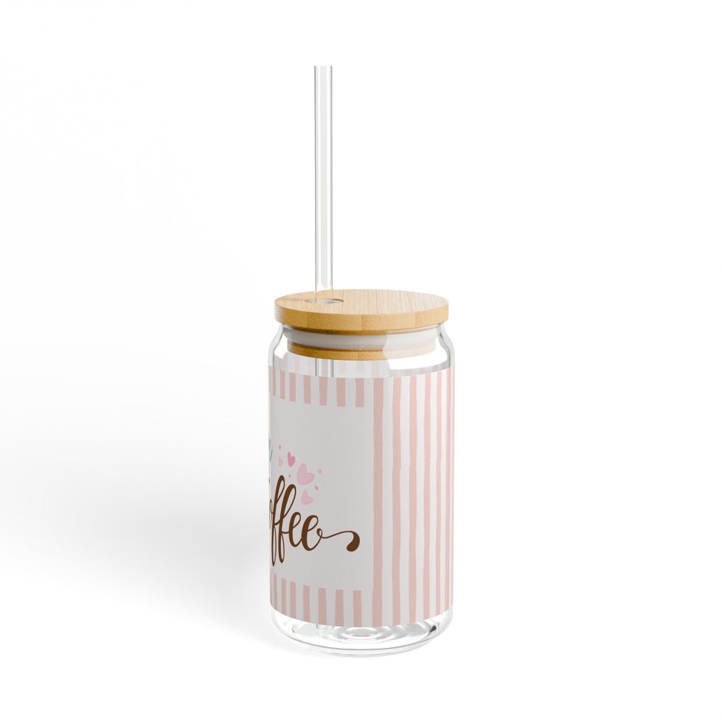 But First Mom Needs Coffee — 16oz Sipper Glass with Lid & Straw