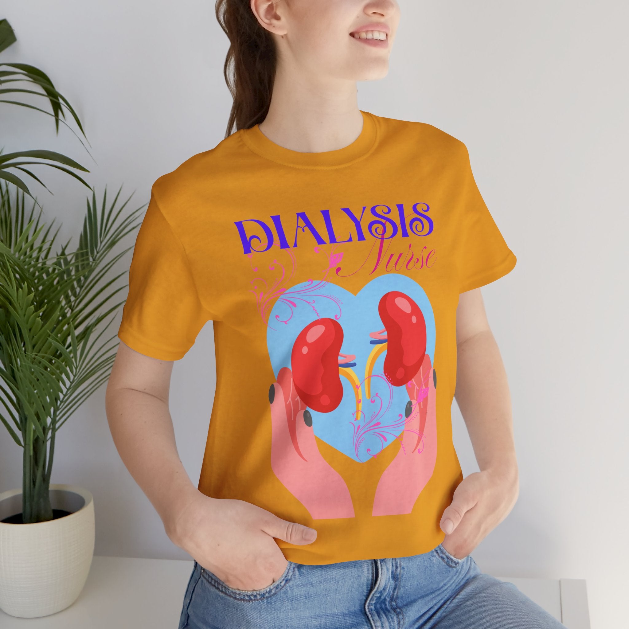 Dialysis Nurse T‑Shirt —Healthcare Gift Ideas Kidney Care Heart Graphic Tee