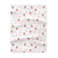 Strawberry & Bow Soft Fleece Baby Blanket — Cute Pink XOXO Nursery Throw