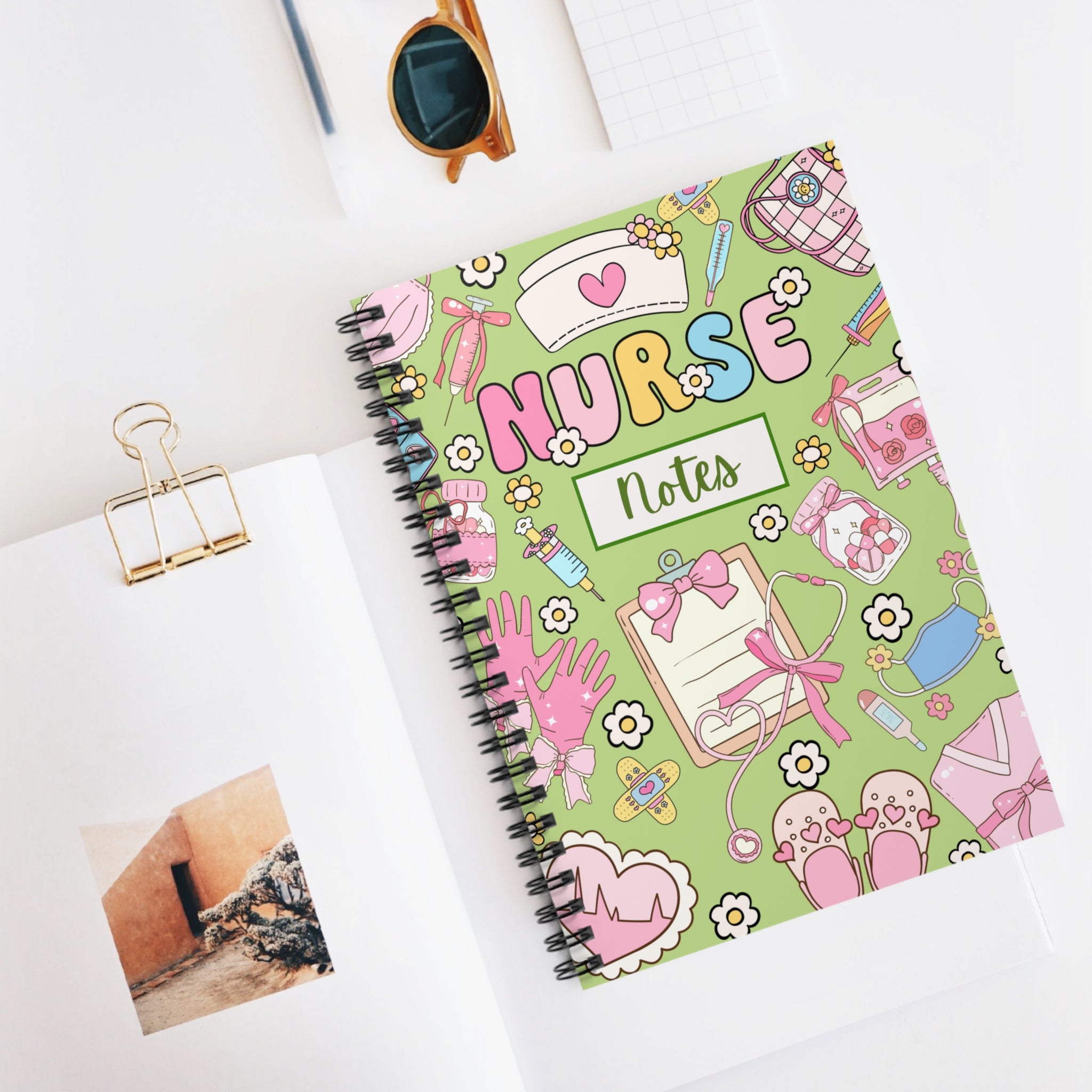 Nurse Green Spiral Notebook — Ruled Journal for Nurses