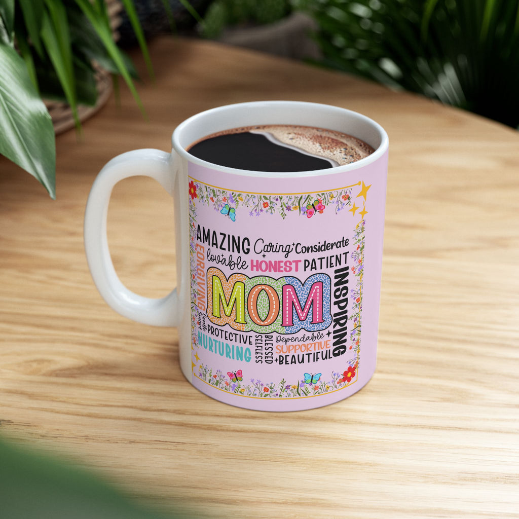 Mother Word-Cloud Ceramic Mug — Inspirational Mom Gifts (11oz & 15oz)